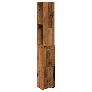 vidaXL Armario de ba&ntilde;o madera contrachapada madera vieja 25x25x170 cm