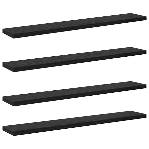 vidaXL Tablero de Estanter&iacute;a 4 pcs Negro 60 x 10 x 1,5 cm