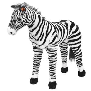 vidaXL Cebra de peluche de pie negro y blanco XXL