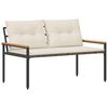vidaXL Banco de exterior 2 -Seater 116 x 67,5 x 72 cm rat&aacute;n sint&eacute;tico