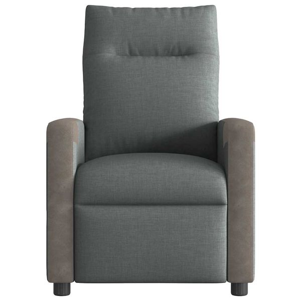 vidaXL Sillón de masaje reclinable de tela gris oscuro