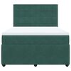 vidaXL Cama box spring con colch&oacute;n terciopelo verde oscuro 160x200 cm