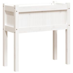 vidaXL Jardinera con patas madera maciza de pino blanco 70x31x70 cm