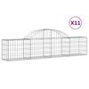 vidaXL Cestas de gaviones 11 uds forma de arco hierro 200x30x40/60 cm