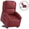 vidaXL Sill&oacute;n elevable el&eacute;ctrico cuero artificial rojo tinto