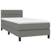 vidaXL Cama box spring con colchón tela gris oscuro 90x200 cm