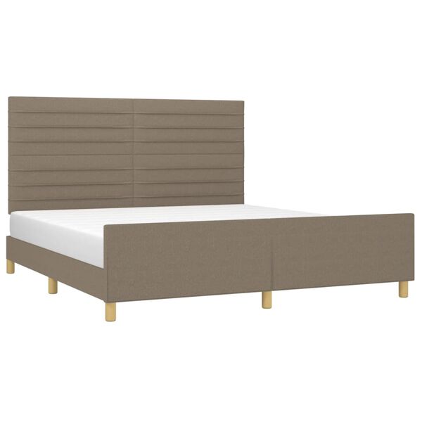 vidaXL Cama sin colch&oacute;n tela gris taupe 180x200 cm