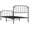 vidaXL Estructura cama sin colchón con estribo metal negro 100x190 cm