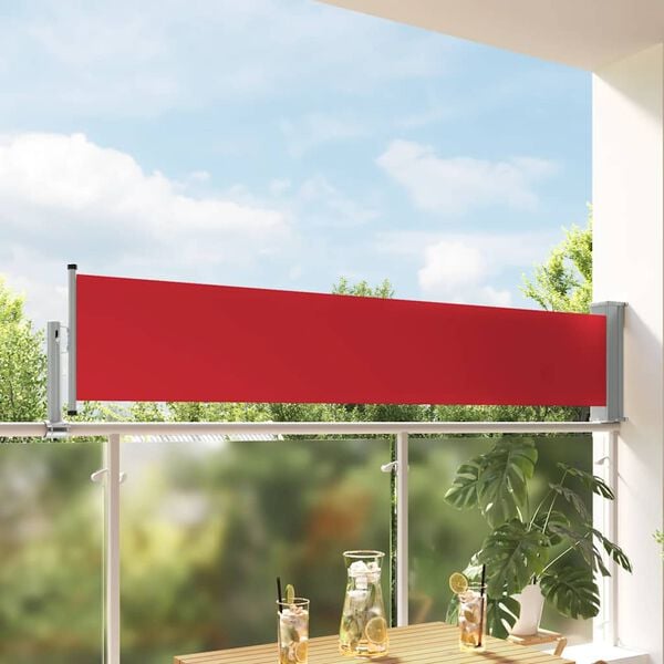 vidaXL Toldo lateral retr&aacute;ctil de jard&iacute;n rojo 60x300 cm