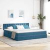 vidaXL Cama con almacenamiento Azul Oscuro 200 x 200 cm Terciopelo
