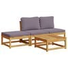 vidaXL Set de muebles de jard&iacute;n 4 pzs y cojines madera maciza acacia