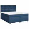 vidaXL Cama box spring con colch&oacute;n tela azul 180x200 cm
