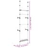 vidaXL Sistema de armario telescópico con barras y estante aluminio
