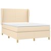 vidaXL Cama box spring con colch&oacute;n tela color crema 140x190 cm