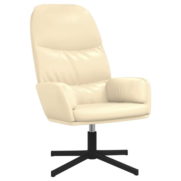 vidaXL Sill&oacute;n de relax de cuero sint&eacute;tico blanco crema