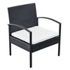 vidaXL Set muebles de jardín 4 piezas y cojines ratán sintético negro