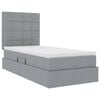 vidaXL Cama con almacenamiento y colch&oacute;n Gris Claro 90 x 190 cm
