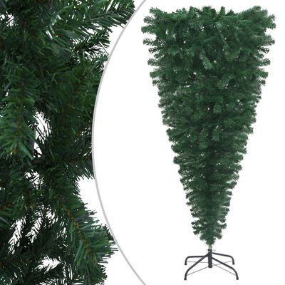 vidaXL Árbol de Navidad artificial invertido con luces y bolas 240 cm