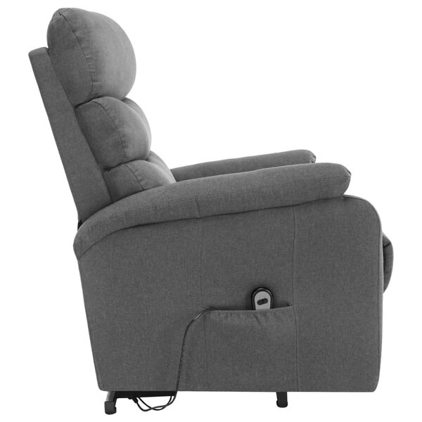 vidaXL Sillón de masaje elevable tela gris claro