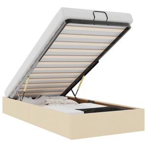 vidaXL Estructura de cama otomana sin colch&oacute;n tela crema 100x200cm