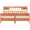 vidaXL Cama con estanter&iacute;a sin colch&oacute;n madera maciza marr&oacute;n 200x200 cm