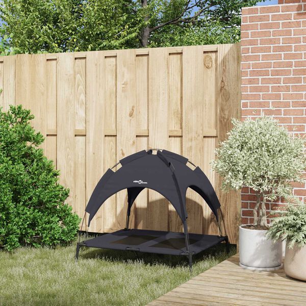 vidaXL Cama para perro Manual Negro 92 x 77 x 82,5 cm Acero