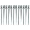 vidaXL Picas de tierra 12 uds acero galvanizado plateado 8x8x91 cm