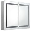 vidaXL Armario de baño con espejo LED gris hormigón 80x12x68 cm