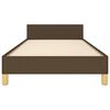 vidaXL Estructura de cama sin colch&oacute;n tela marr&oacute;n oscuro 90x200 cm