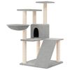 vidaXL Rascador para gatos con postes de sisal gris claro 94 cm