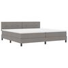 vidaXL Cama tipo Box Spring con tiras LED Taup&eacute; 200 x 200 cm tela