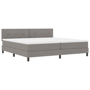 vidaXL Cama tipo Box Spring con tiras LED Taup&eacute; 200 x 200 cm tela