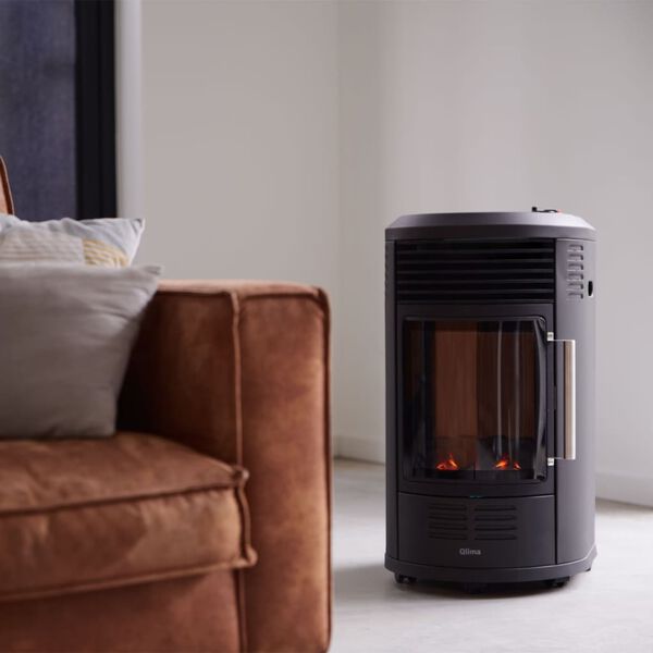 Qlima Calentador de gas con conector 2 en 1 GH 8034 4,1 kW negro