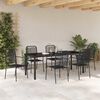 vidaXL Conjunto de Comedor de Jard&iacute;n 7 pcs Negro