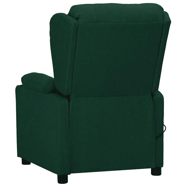 vidaXL Sill&oacute;n de masaje elevable tela verde oscuro