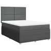 vidaXL Cama box spring con colch&oacute;n tela gris oscuro 160x200 cm