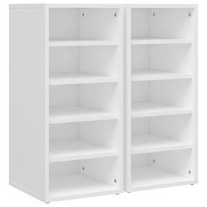 vidaXL Muebles zapateros 2 uds contrachapada blanco 31,5x35x70 cm