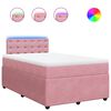 vidaXL Cama box spring con colch&oacute;n terciopelo rosa 120x190 cm