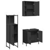 vidaXL Set de muebles de baño 3 piezas madera contrachapada negro
