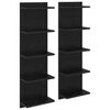 vidaXL Estante de pared 2 uds. Roble Negro 30 x 15 x 100 cm