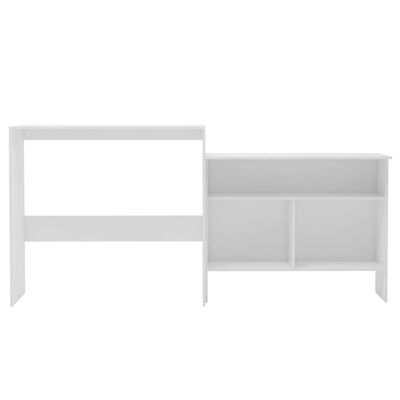 vidaXL Mesa de bar con 2 tableros blanca 130x40x120 cm