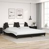 vidaXL Cama Viana con colch&oacute;n cuero sint&eacute;tico negro y blanco 200x200 cm