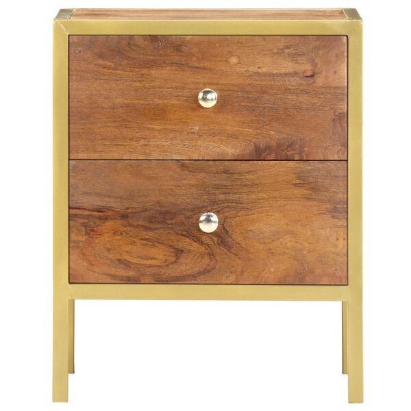 vidaXL Mesita de noche de madera maciza de mango 40x35x50 cm