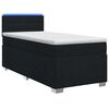 vidaXL Cama con Base Tapizada, Colch&oacute;n y Luz LED Negro 90 x 200 cm