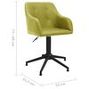 vidaXL Sillas de comedor giratorias 4 unidades tela verde