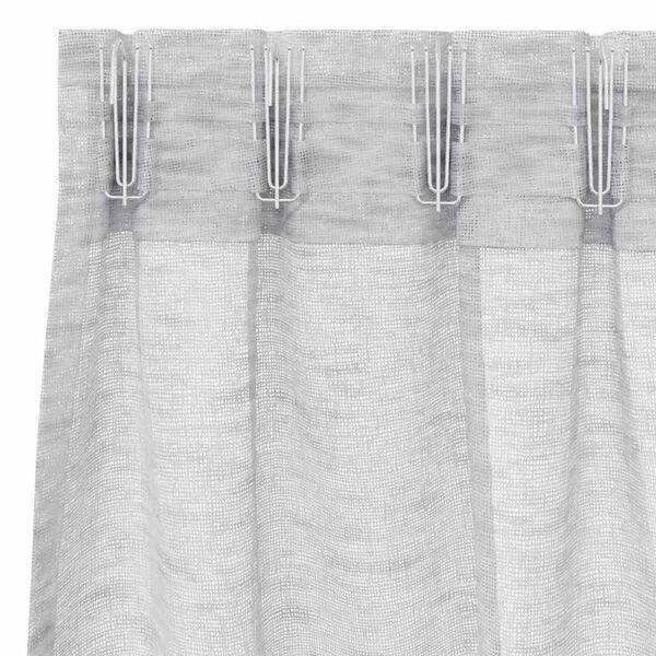 vidaXL Cortina de Voil&eacute; 2 pcs Gris Claro 140 x 140 cm Poli&eacute;ster