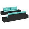 vidaXL Conjunto de sof&aacute; de jard&iacute;n 9 uds. Negro y Turquesa