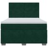 vidaXL Cama box spring con colch&oacute;n terciopelo verde oscuro 160x200 cm