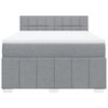 vidaXL Cama box spring con colch&oacute;n tela gris claro 160x200 cm