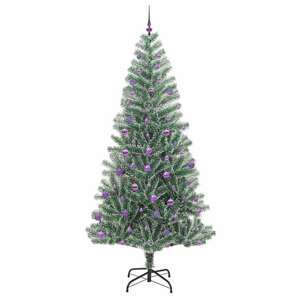 vidaXL &Aacute;rbol de Navidad Artificial Nevado con Luz LED Verde y 240 cm